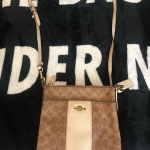 Coach Tan and Cream Crossbody Bag